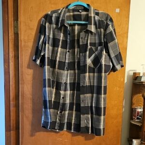 Rusty Black and Gray Casual Button Down Shirt